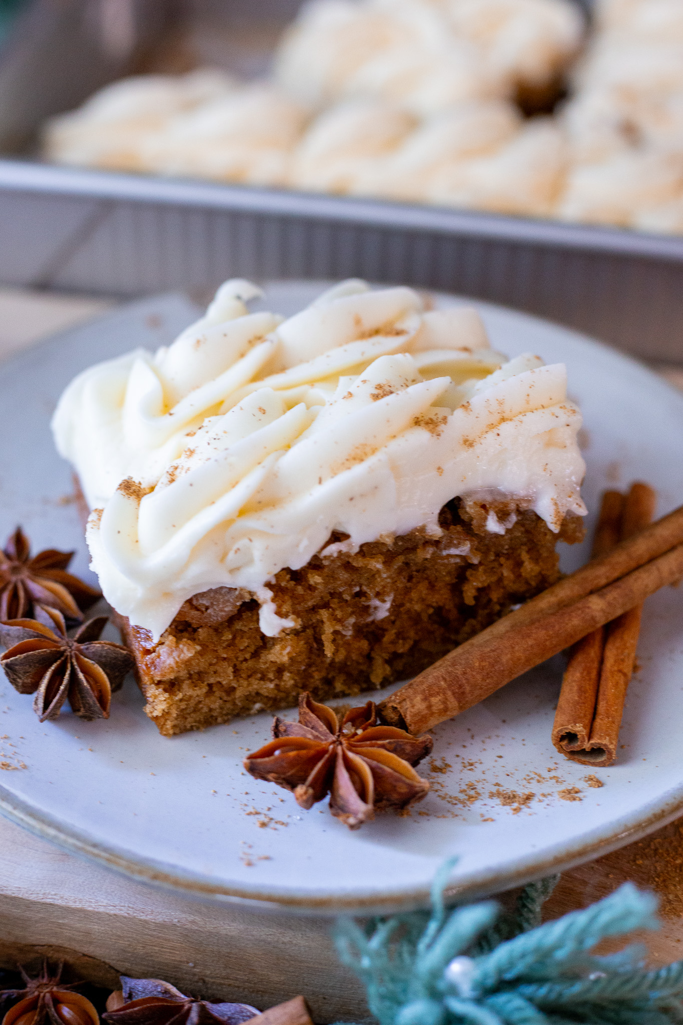 Gingerbread Snack Cake with Cream Cheese Frosting